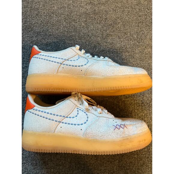 Nike Mens Air Force 1 DX2344-100 Gray Low Top Lace Up Athletic Shoes Size 9.5 main image 9